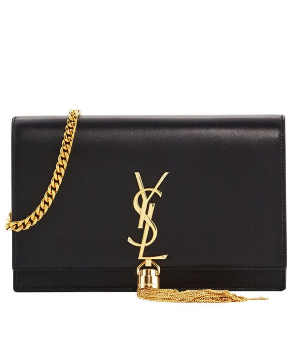 Saint Laurent Kate Monogram Ysl Small Tassel Shoulder Bag Black