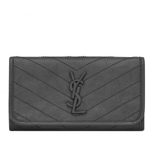 Saint Laurent Niki Large Wallet In Crinkled Vintage Leather