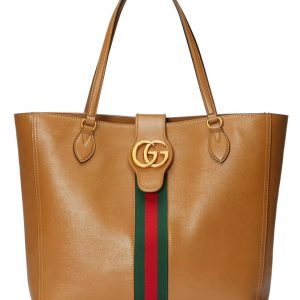 Gucci Medium tote bag with Double G and Web 649577 Coffee
