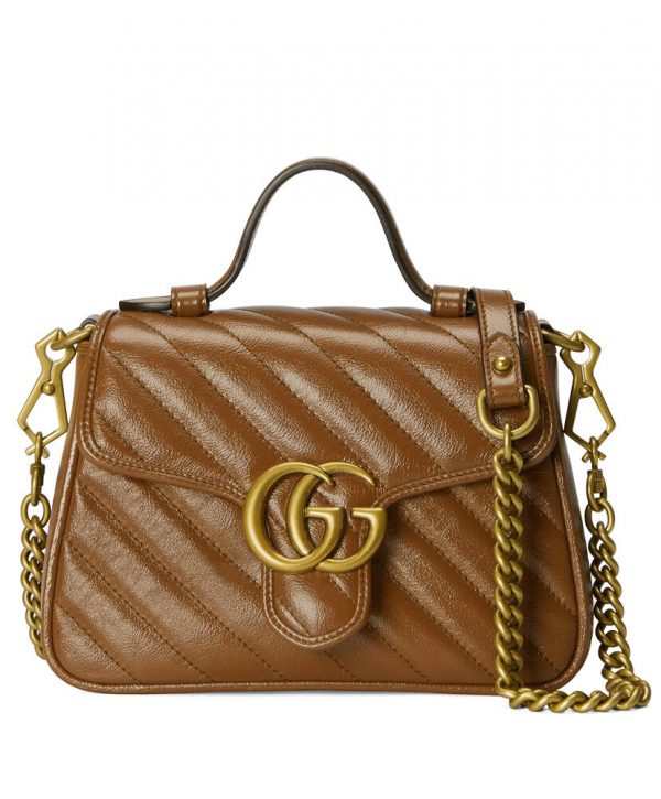 Gucci GG Marmont small top handle bag 583571 Coffee