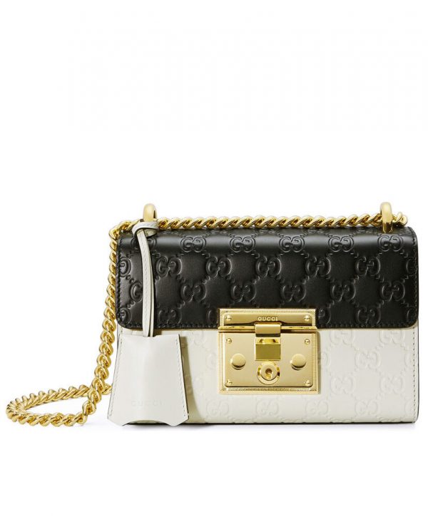 Gucci Padlock Small Gucci Signature Shoulder Bag 409487 White