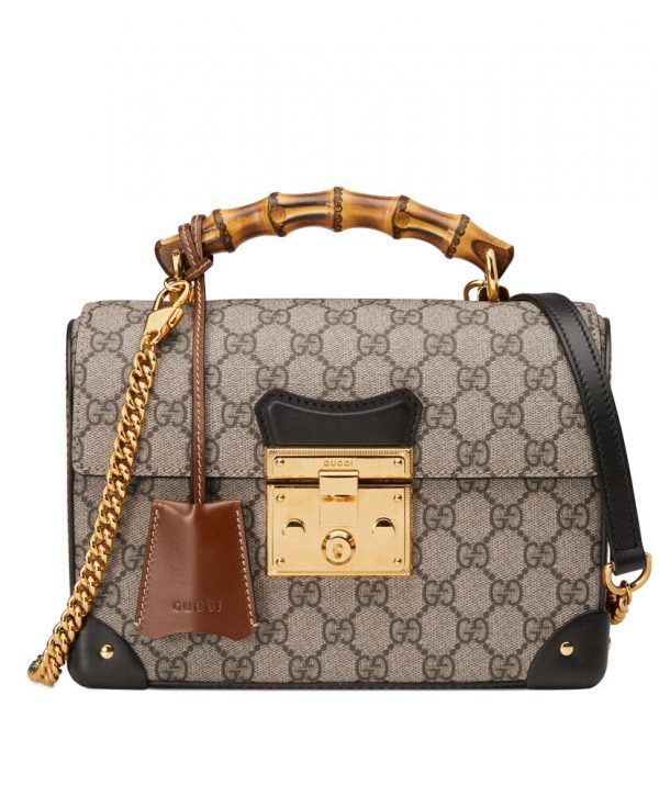 Gucci Padlock GG Small Bamboo Shoulder Bag 603221 Coffee