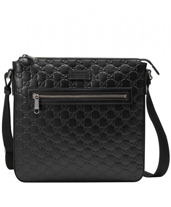 Gucci Signature Leather Messenger 406408 Black