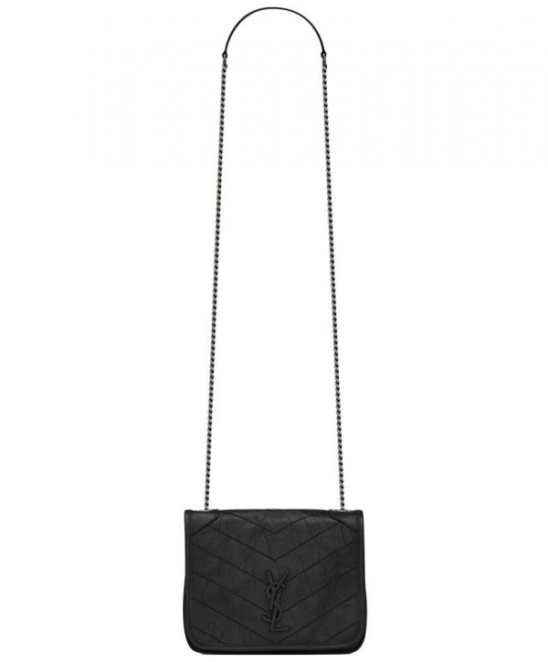Saint Laurent Niki Chain Wallet In Crinkled Vintage Leather