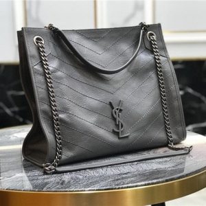 YSL Niki Medium Shopping Bag Grey