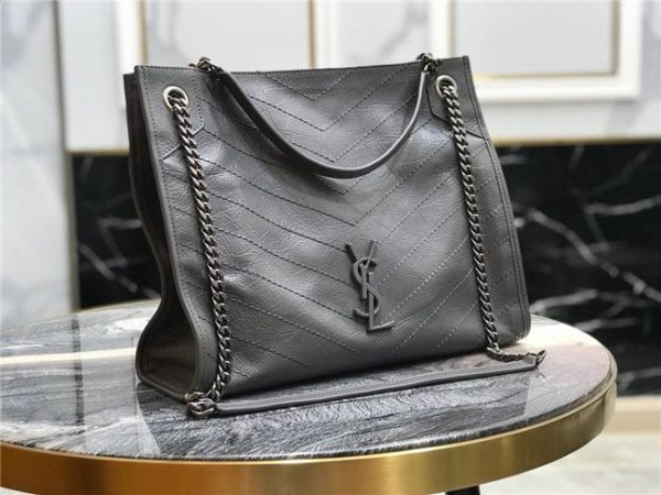 YSL Niki Medium Shopping Bag Grey