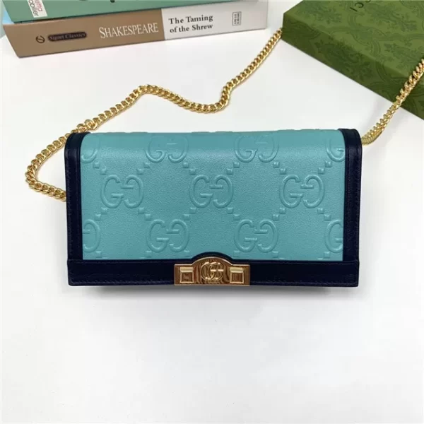 Gucci GG Wallet With Chain Blue