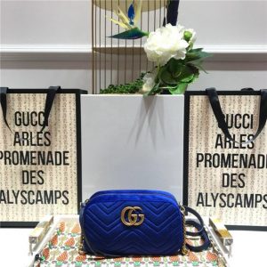 Gucci GG Marmont Matelasse Medium Shoulder Replica Bag Blue