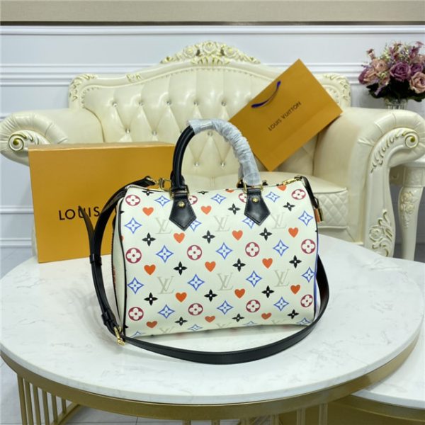 Louis Vuitton Game On Replica Speedy Bandouliere 25 White