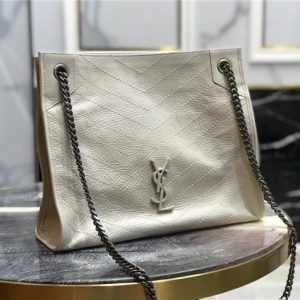 YSL Niki Medium Shopping Bag Ivory