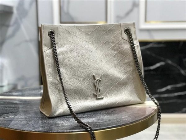 YSL Niki Medium Shopping Bag Ivory