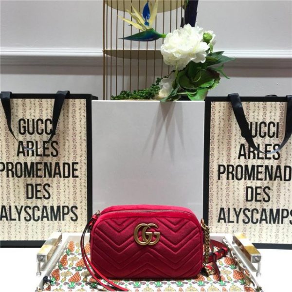 Gucci GG Marmont Matelasse Medium Shoulder Replica Bag Red