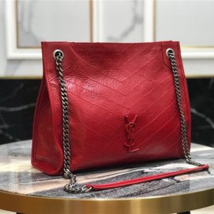 YSL Niki Medium Shopping Bag Red