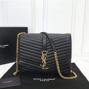 YSL Sulpice Medium Matelasse Leather Black