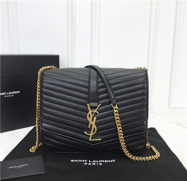 YSL Sulpice Medium Matelasse Leather Black