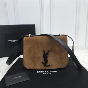 YSL Spontini Small Satchel Tan Suede