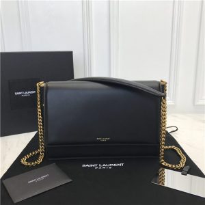 YSL Zoe Bag Calfskin Leather Black