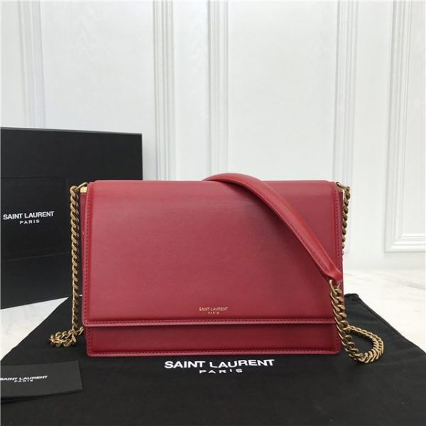 YSL Zoe Bag Calfskin Leather Red