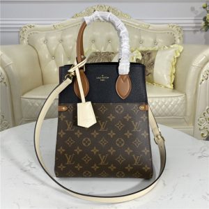 Louis Vuitton Fold Tote MM Noir Wine Creme