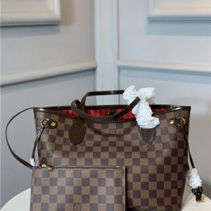 Louis Vuitton Neverfull PM Damier Ebene Canvas Red