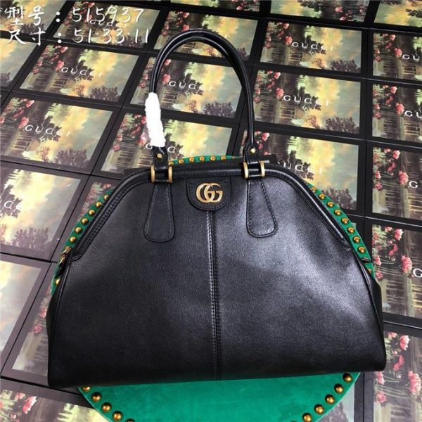 Gucci Re(Belle) Large Leather Replica Top Handle bag Black