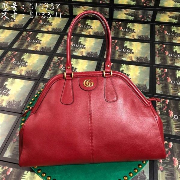 Gucci Re(Belle) Large Leather Replica Top Handle bag Red