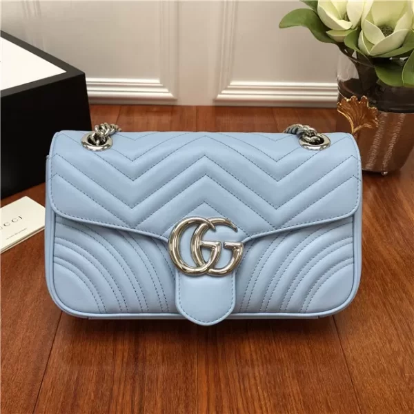 Gucci GG Marmont Matelasse Small Replica Shoulder Bag Pastel Blue