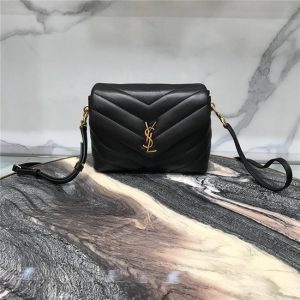 YSL LOULOU Toy Bag “Y” Matelasse Leather Replica Black/Gold