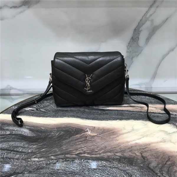 YSL LOULOU Toy Bag “Y” Matelasse Leather Replica Black/Silver