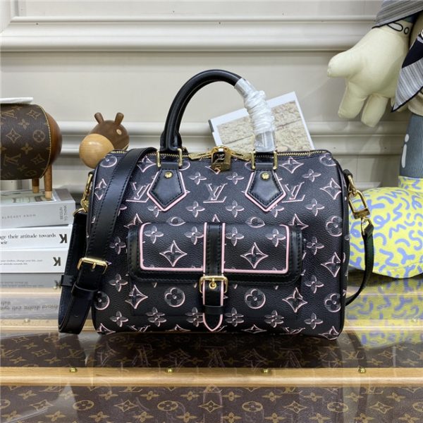 Louis Vuitton Speedy Bandouliere 25 Black Replica Handbag