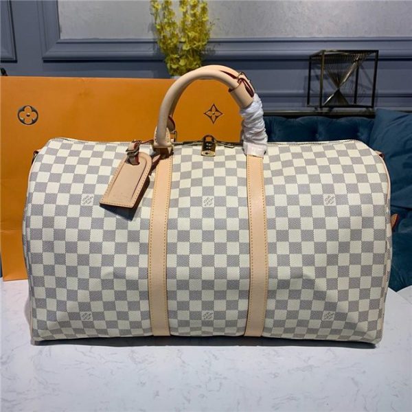 Louis Vuitton Keepall Bandouliere Replica 50 Damier Azur Canvas