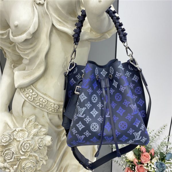 Louis Vuitton Muria Bucket Bag Navy