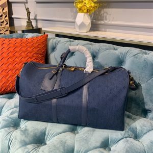 Louis Vuitton Keepall Bandouliere 50 Monogram Denim Navy