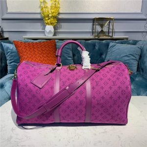 Louis Vuitton Keepall Bandouliere 50 Monogram Denim Purple