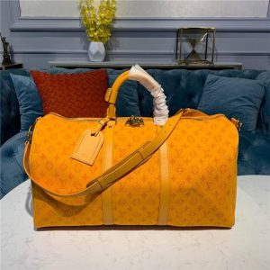 Louis Vuitton Keepall Bandouliere 50 Ocre Monogram Denim