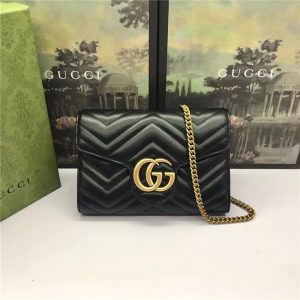 Gucci GG Marmont Matelasse Replica Mini Bag Black