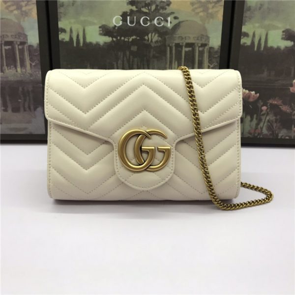 Gucci GG Marmont Matelasse Replica Mini Bag White