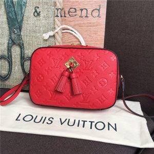 Louis Vuitton Saintonge Monogram Empreinte Leather Scarlet