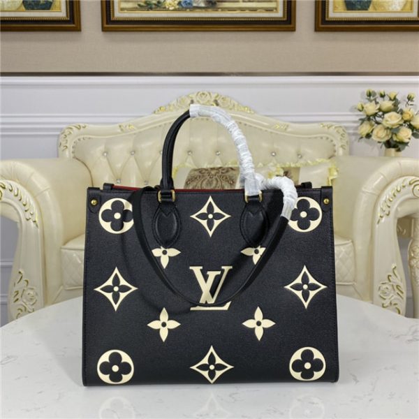 Louis Vuitton OnTheGo MM Monogram Empreinte Leather Black Replica