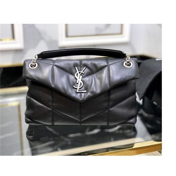YSL LOULOU Puffer Small Bag Black/Silver