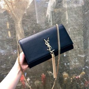 YSL Medium Kate Bag With Tassel Smooth Leather Black/Gold