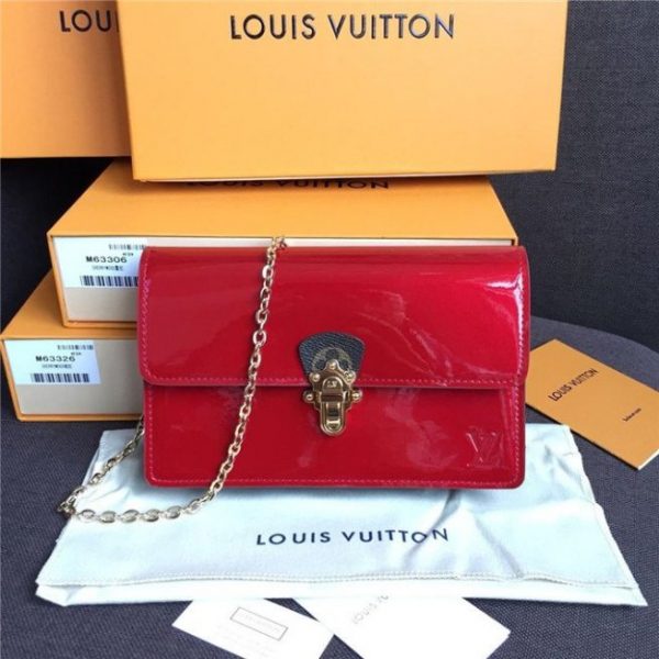 Louis Vuitton Cherrywood Chain Wallet Patent Leather Cherry