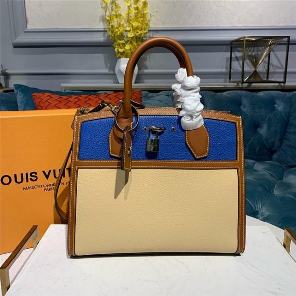 Louis Vuitton City Steamer MM Taurillon leather Blue