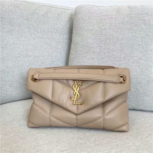 YSL LOULOU Puffer Small Bag Dark Beige/Gold