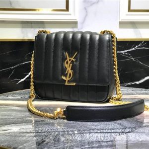 YSL Vicky Medium Matelasse Lambskin Leather Black