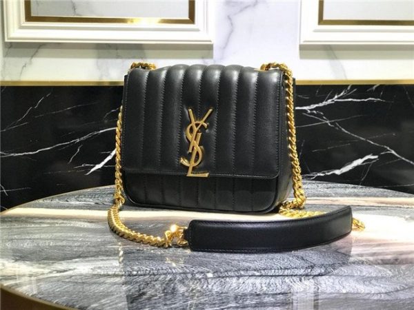 YSL Vicky Medium Matelasse Lambskin Leather Black