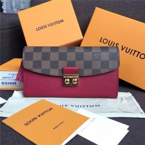 Louis Vuitton Croisette Wallet Damier Ebene Lie De Vin