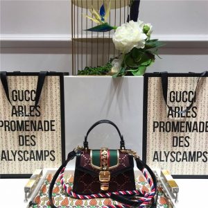 Gucci Sylvie Mini Bag GG Velvet Brown