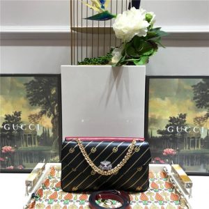 Gucci Medium Double Shoulder Bag Black/Red