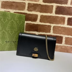 Gucci Diana Mini Bag Replica With Bamboo Black